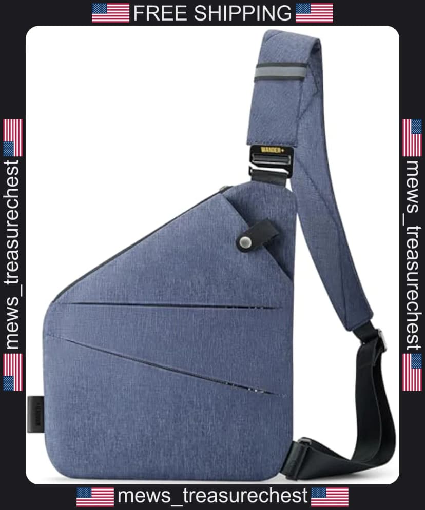 WANDER+ Anti Diebstahl Umhängetasche für Damen Herren Multi-Pocket Slim Sling