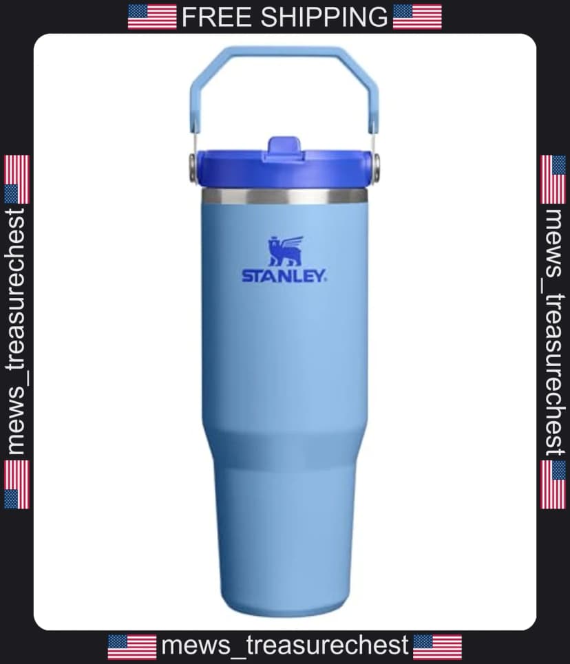 Edelstahl 30 Unzen Flip Strohhalm Becher Blue Sky