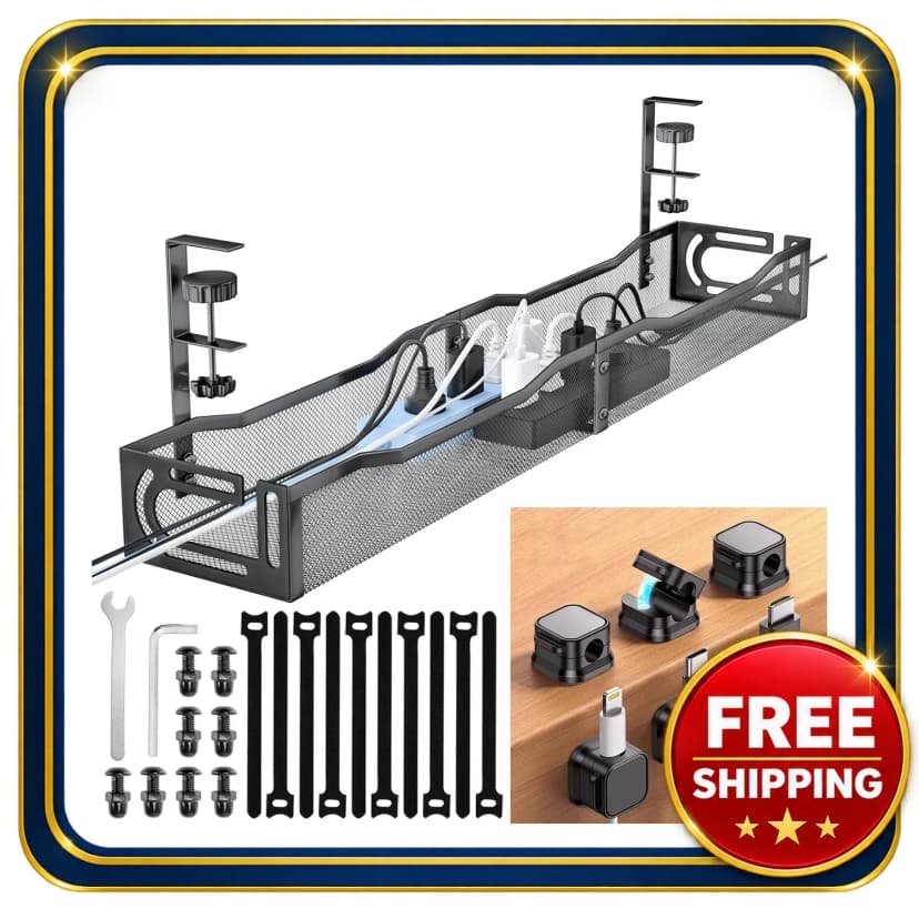 Kabelmanagement Tray 25,3 Zoll ohne Bohren Clamp-On Metalldraht Organizer