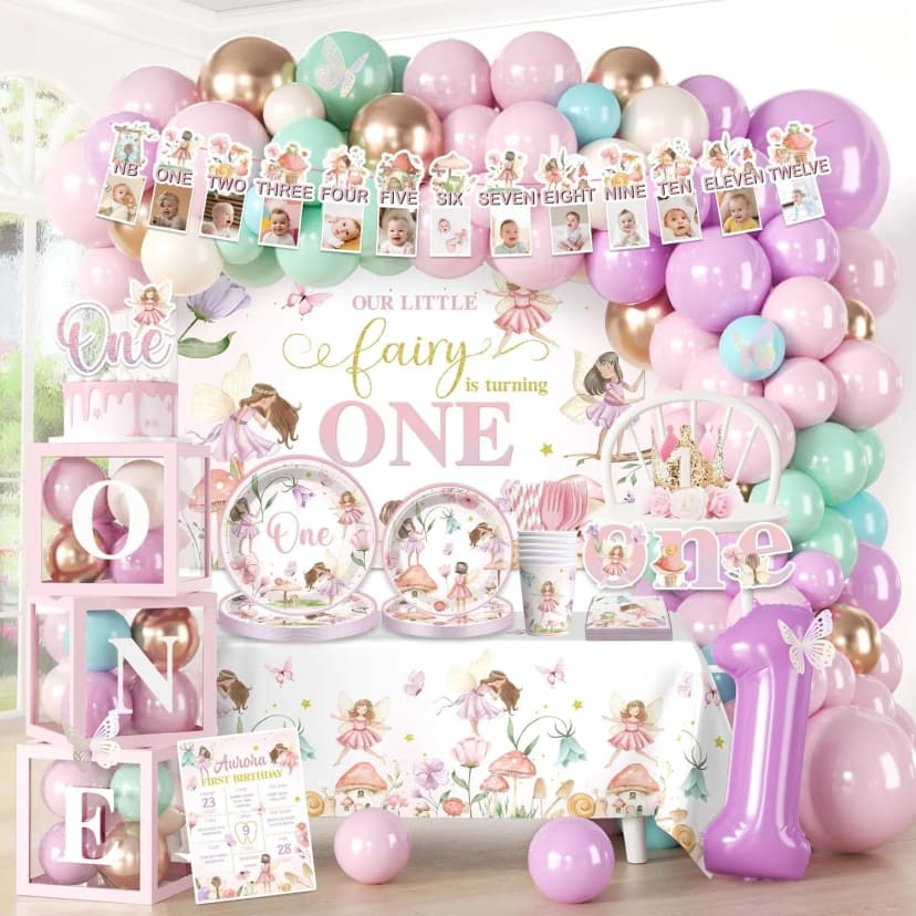 1. Geburtstag "Unsere kleine Fee wird eins" - Deko zum ersten Geburtstag NEU