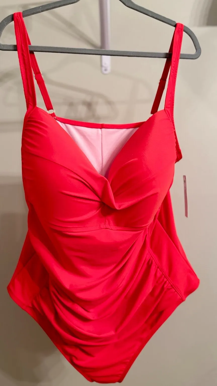 Damen Liz Claiborne Badeanzug Rot Übergröße 24w Neu