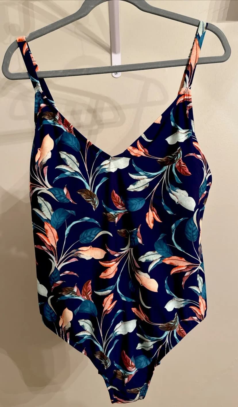 Mynah Damen-Badeanzug Übergröße 1-teilig voller Blumenmuster Größe 20 W neu