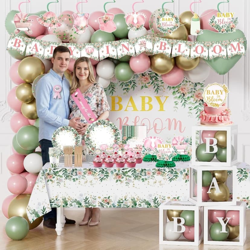 Baby Shower Deko Set "Baby in Bloom" NEU