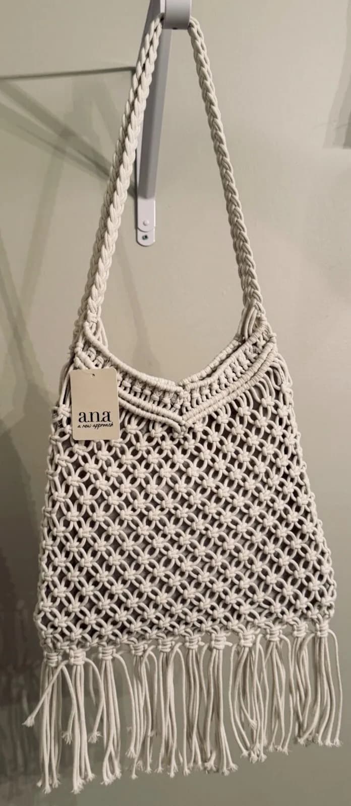 Neu a.n.a Häkel Boho Handtasche weiß