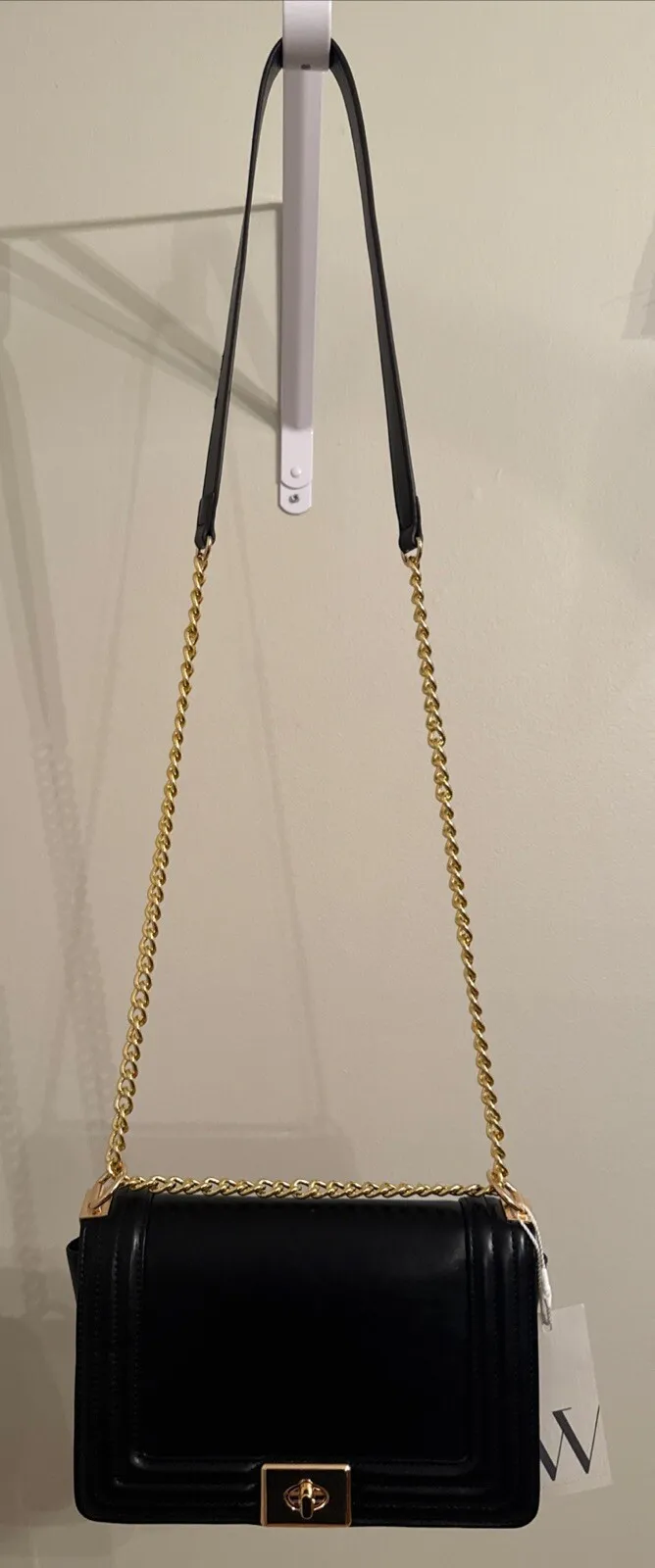 Worthington Umhängetasche Schwarz Gold Kette Neu