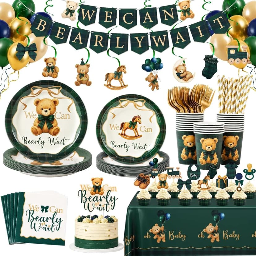 Babyparty "We Can Bearly Wait" Party Deko Set NEU