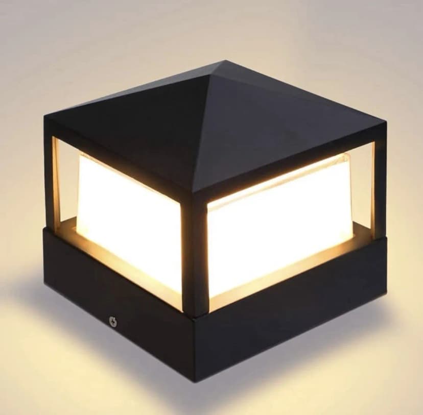 Außen Pfosten Kappe Leuchte für Zaun 16cm eckig 18W Säulenlampe Garten Deko