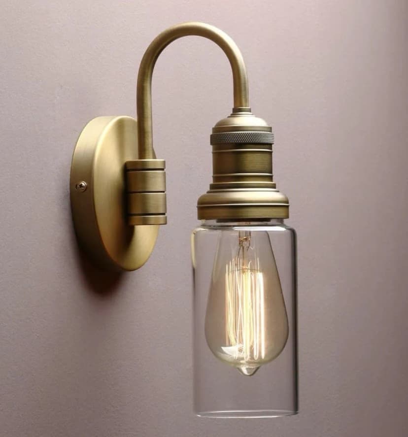 Vintage Industrial Glas Wandleuchte Antik Gold Elegant Dekoration