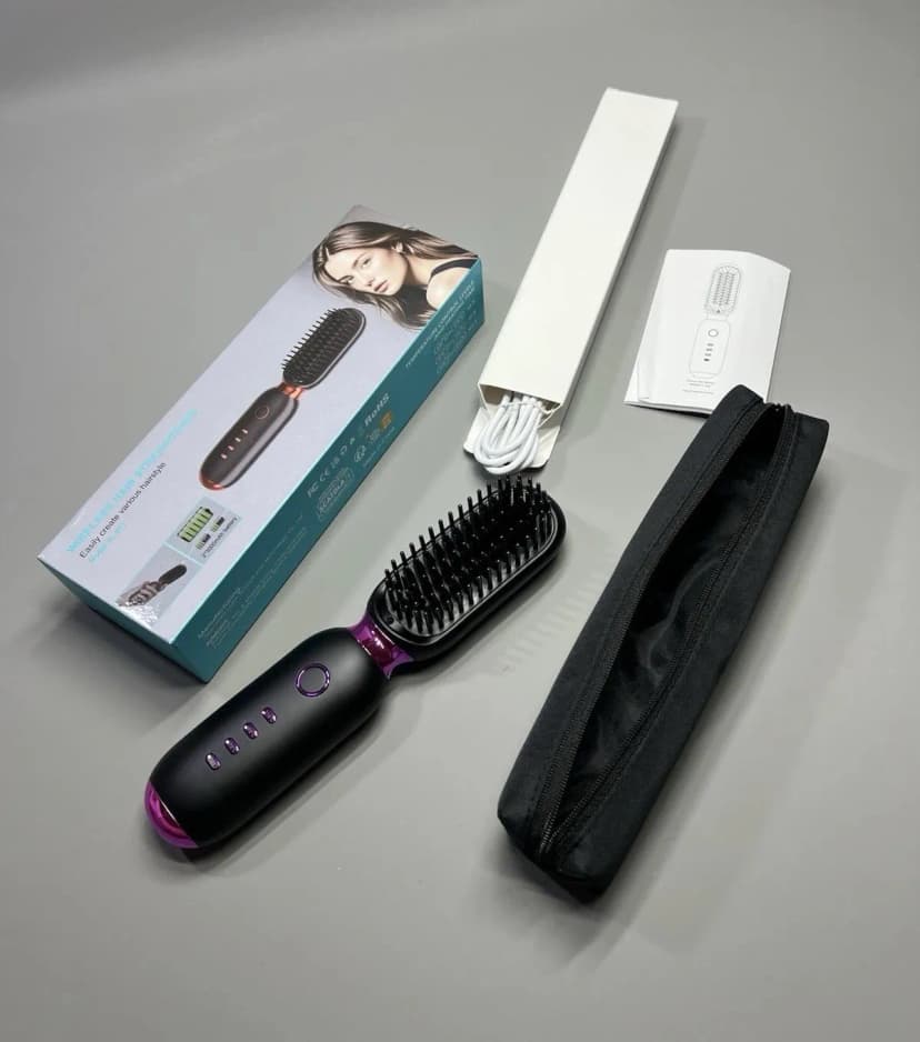Kabellose Haar Locken Glätteisen Bürste Kamm Reisefertig