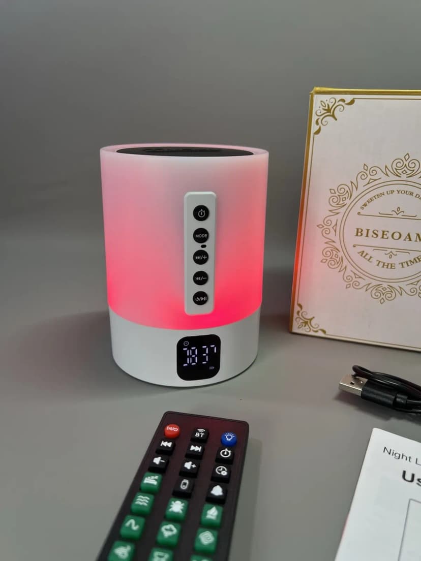 Kabelloser Nachtlicht Wecker weißes Rauschen Bluetooth Maschine Lautsprecher