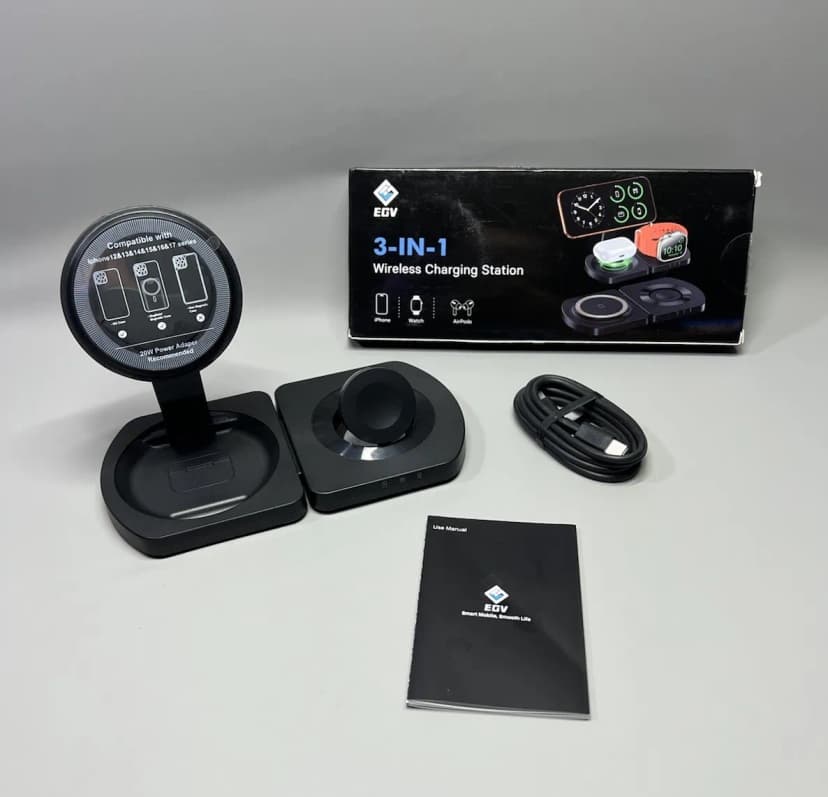 Kabellose Ladestation 15W Ständer Tasche klein faltbar für iPhone AirPods