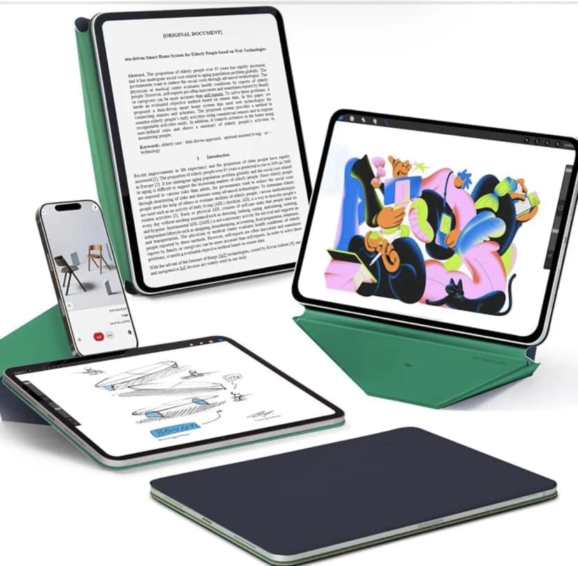 Weiche dynamische Folio Hülle dünnes veganes Leder Cover für iPad Mini 7/Mini 6