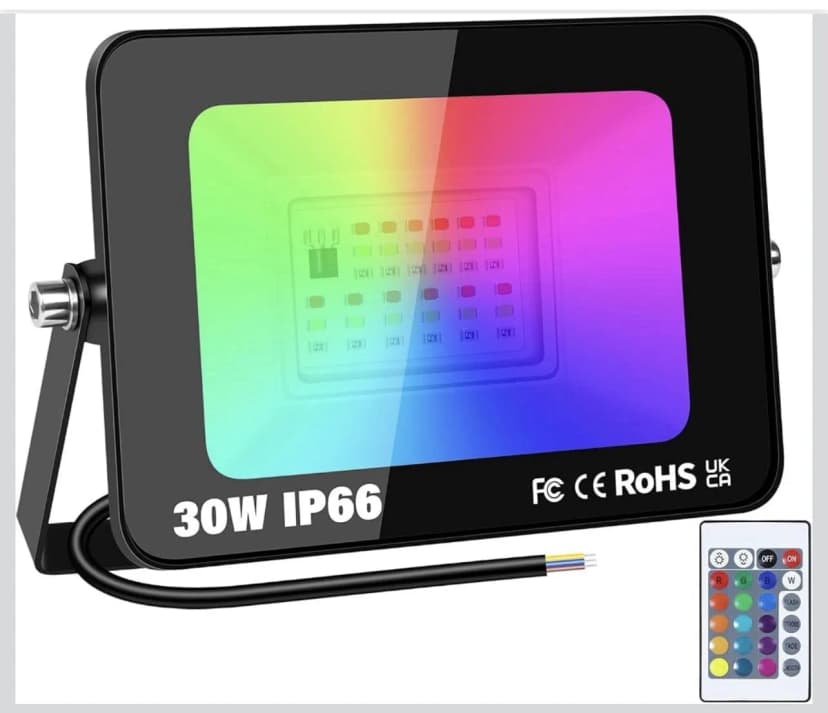 LED Fluter Außen Sicherheit Wand Leuchte hell Lampe 30W RGB Farbwechsel