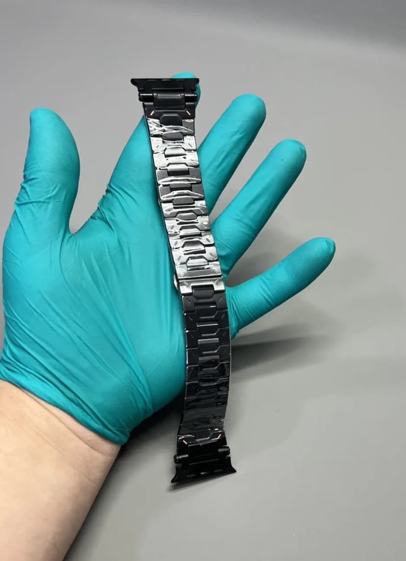 Schwarz Edelstahl Armband Ersatzband für Apple Watch 49mm 46mm 45mm 44mm