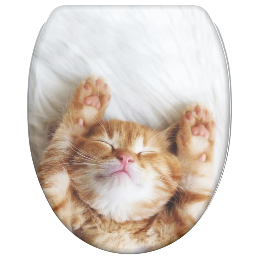 KLOBRILLE TOILETTENSITZ TOILETTENBRILLE WC BRILLE DECKEL SITZE HOLZ KATZE LILLY