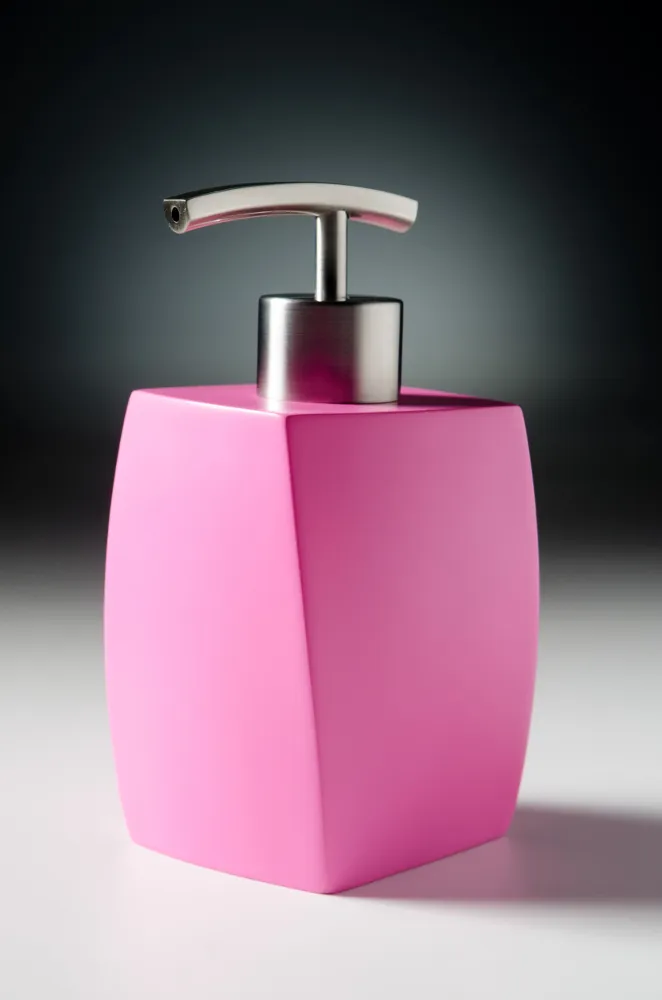 MODERNER SEIFENSPENDER MIT EDELSTAHLPUMPE, ELEGANTES DESIGN, WAVE PINK