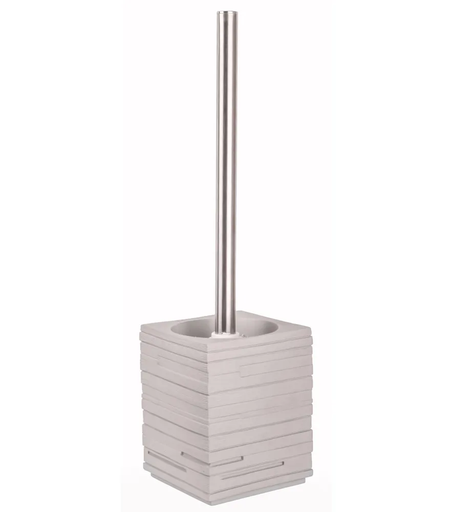 BADEZIMMER SET SEIFENSPENDER MIT WC BÜRSTE BÜRSTENGARNITUR SET CALERO GRAU