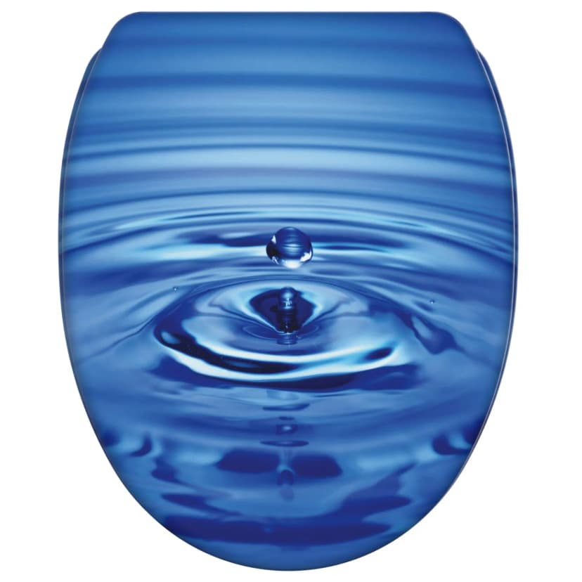KLOBRILLE KLODECKEL TOILETTENBRILLE WC BRILLE MIT ABSENKAUTOMATIK BLAU TROPFEN
