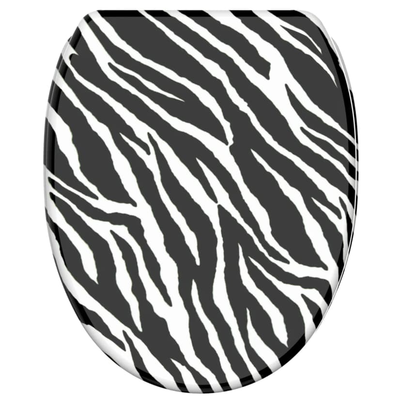 KLOBRILLE TOILETTENSITZ TOILETTENBRILLE WC BRILLE MIT ABSENKAUTOMATIK ZEBRA