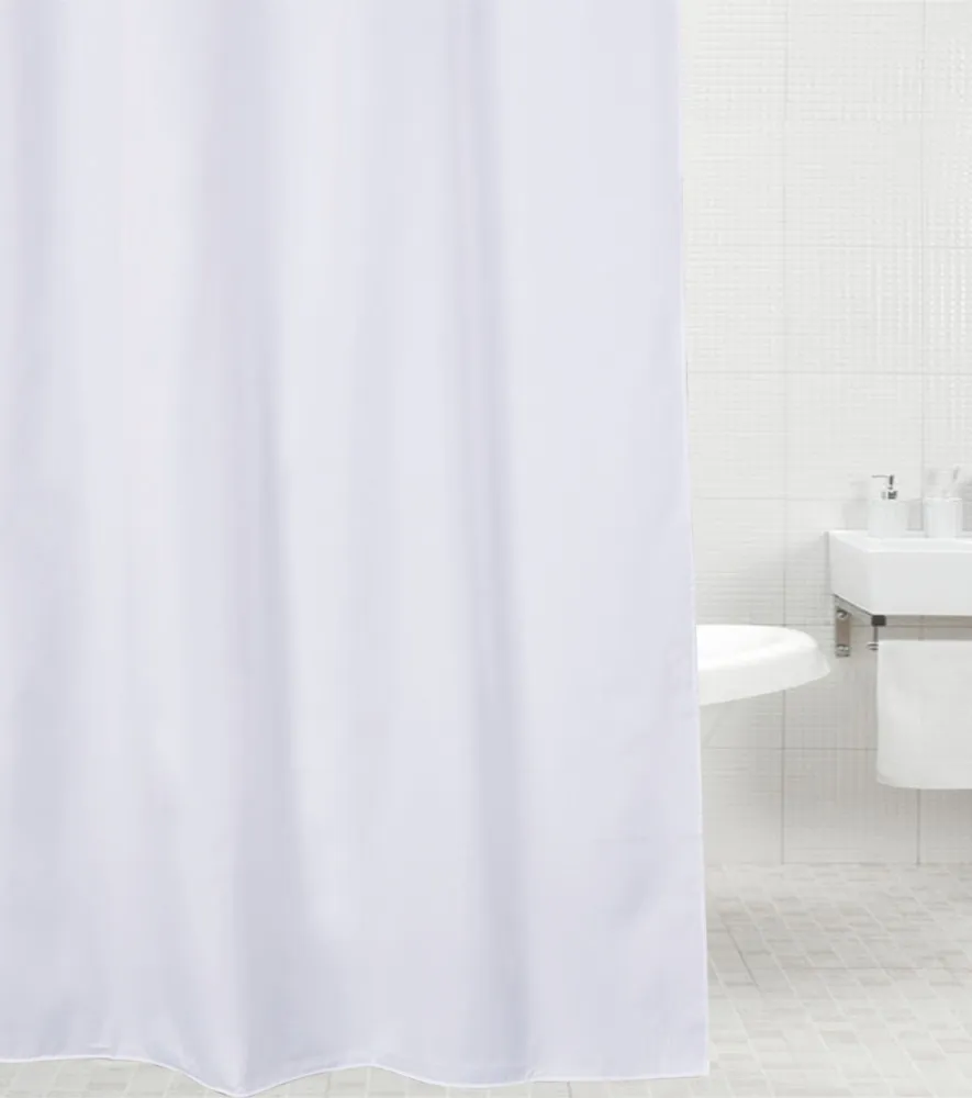 DUSCHVORHANG ANTI SCHIMMEL EFFEKT TEXTIL WANNENVORHANG BADEWANNENVORHANG WEISS