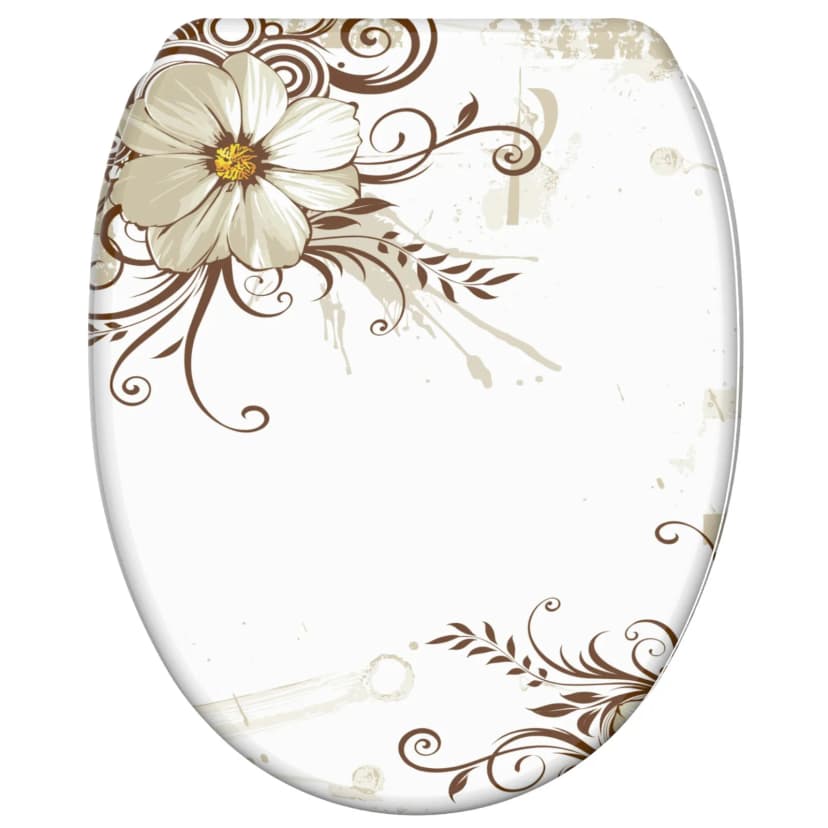 KLOBRILLE TOILETTENSITZ TOILETTENBRILLE WC BRILLE ABSENKAUTOMATIK FLOWER