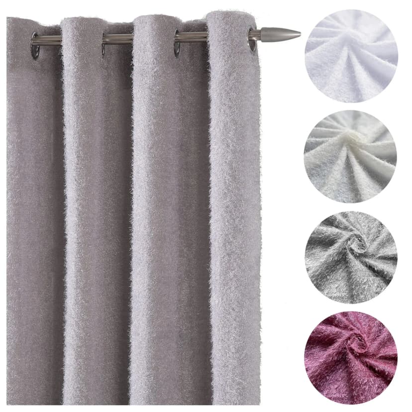 Heimtexland ® Ösenschal Deko Gardine halbtransparent flauschig Vorhang Typ892