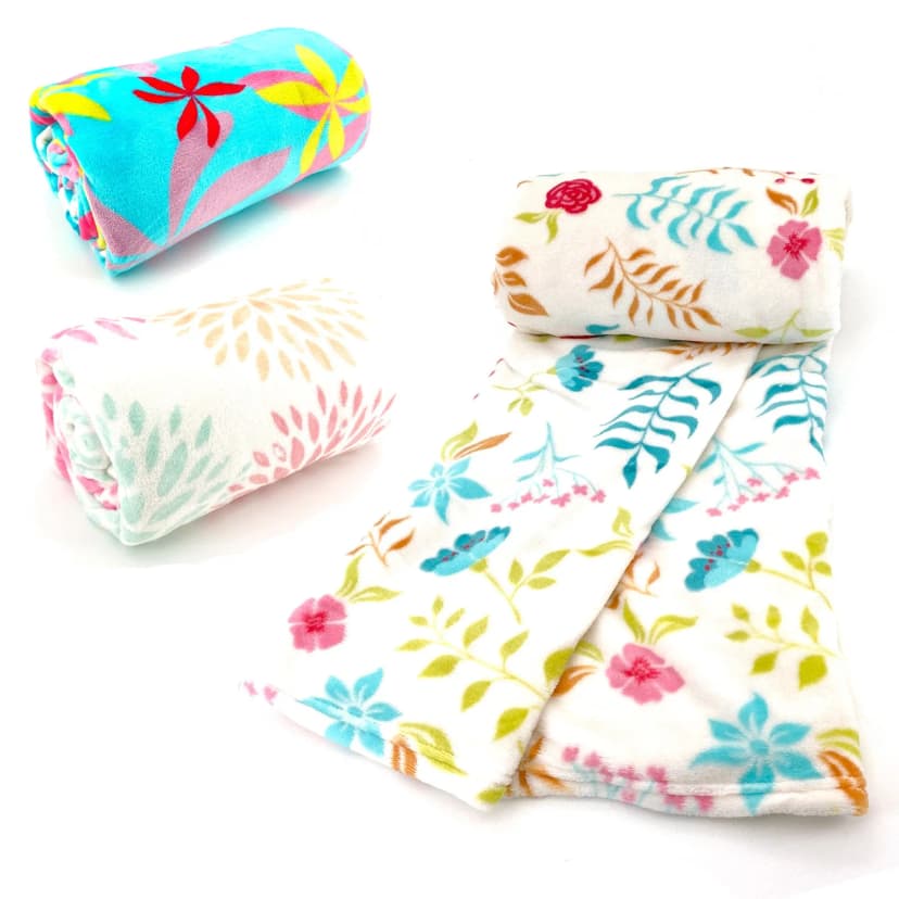 heimtexland ® Sommer Wohndecke Flanell Decke Blumen Picknick Kuscheldecke Typ812