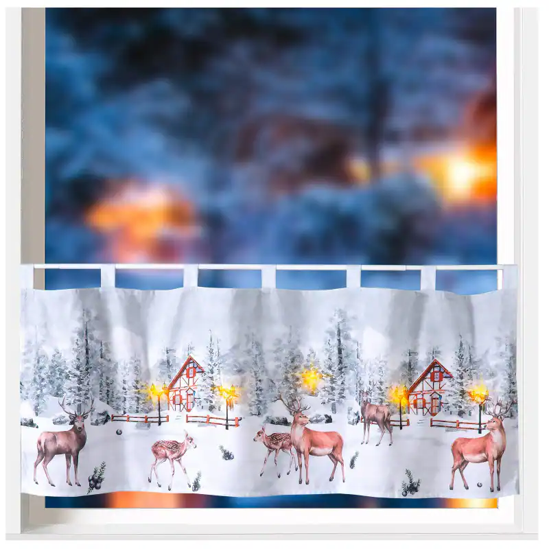 heimtexland ® LED Scheibengardine Weihnachten Deko Gardine beleuchtet Typ651 – neu – Möbel – überwiegend weiß – Foto 1 von 4