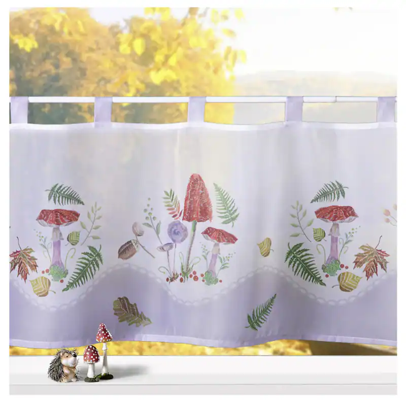 heimtexland ® Scheibengardine Voile Gardine Fenster Dekoration Herbst Typ758 – neu – Möbel – überwiegend weiß – Foto 1 von 3