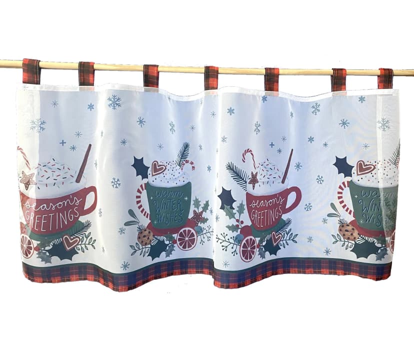 Scheibengardine Weihnachten Deko Gardine Winter Advent Fensterdekoration Typ651