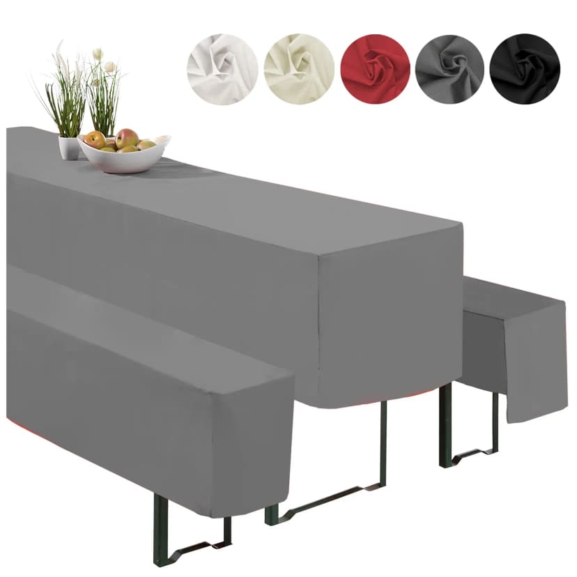 heimtexland ® Hussen Set 3-teilig Bierzeltgarnitur Biertisch Tischdeko Typ860