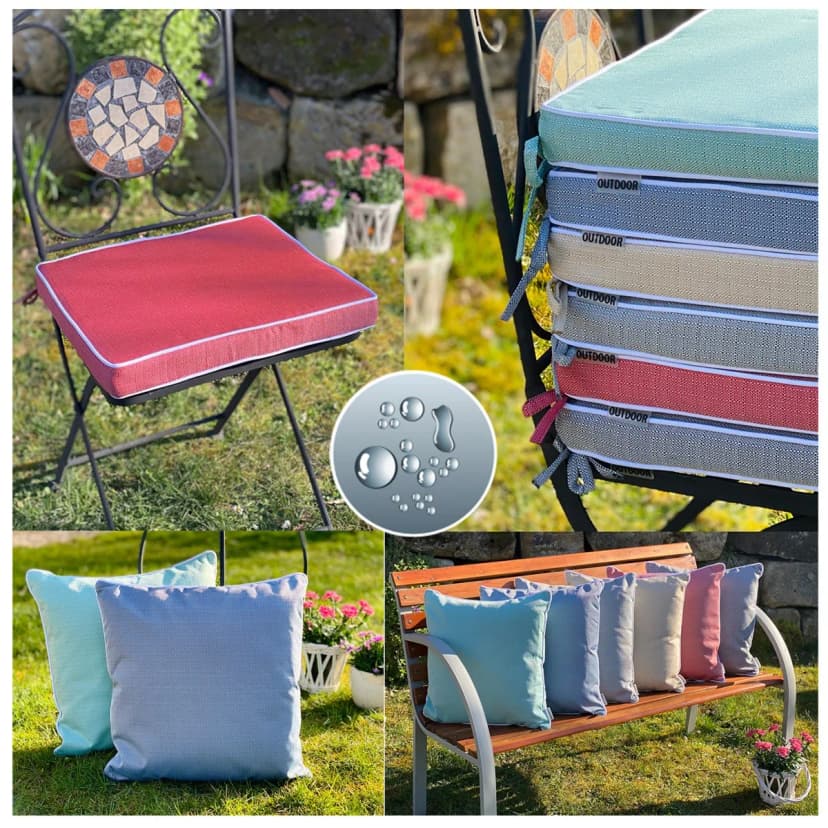 Outdoorkissen Sitzkissen Dekokissen Lotus Effekt Struktur Garten Kissen Typ676
