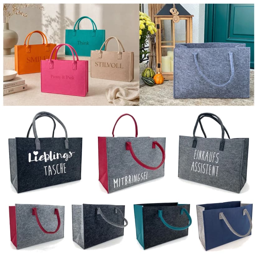 Filztasche Einkaufskorb Filz Kaminholz Korb Tragetasche Einkaufstasche Typ717