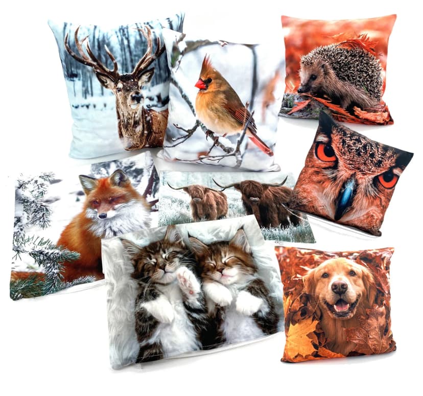 heimtexland ® Deko Kissenhülle Foto Druck Tier Geschenk Velour Kissen Typ831
