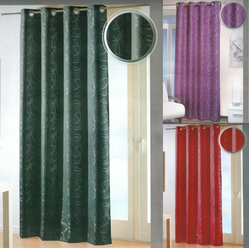Ösenschal Dekoschal blickdicht schwarz rot lila 245x135 Gardine Vorhang Typ561