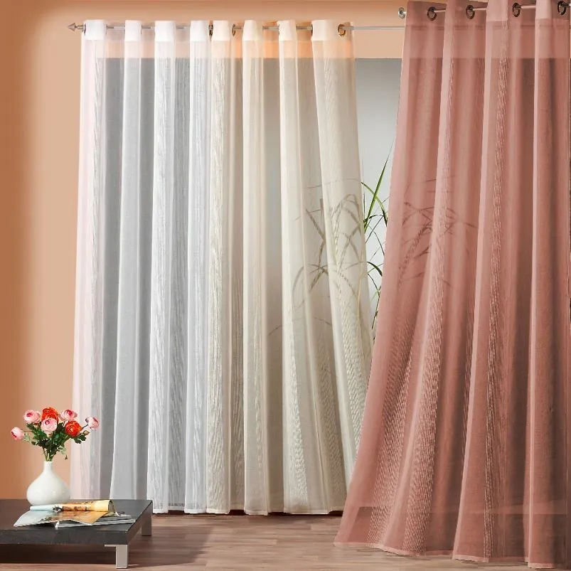 Gardine Ösenschal Natur Leinen Optik schöner Fall Dekoschal chic Vorhang Typ208