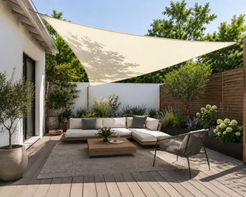 Sonnensegel Garten Terrasse Balkon Überdachung Sonnenschutz Segel Dreiecksegel – neu – Garten & Pflanzen – überwiegend weiß…