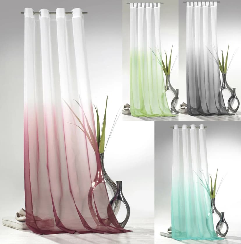 Ösenschal Schlaufenschal Vorhang Gardine m. Farbverlauf Voile transparent Typ501