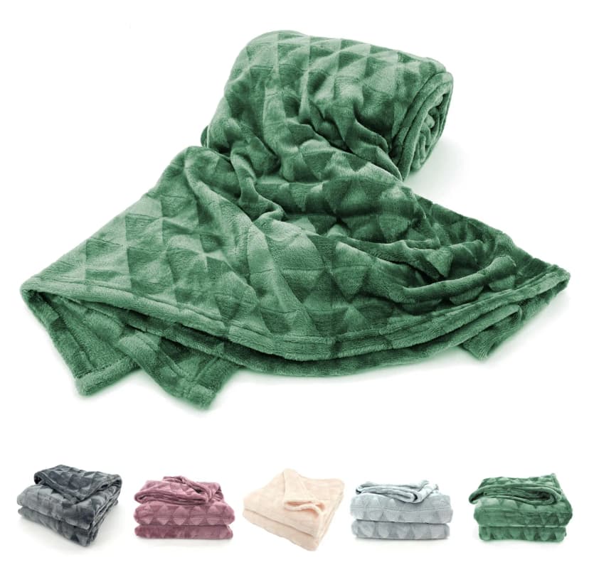 heimtexland ® Hochwertige Flanell Kuscheldecke XL 200x150 Raute Wohndecke Typ754