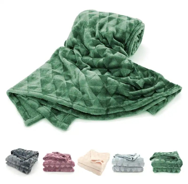 heimtexland ® Hochwertige Flanell Kuscheldecke XL 200x150 Raute Wohndecke Typ754 – neu – Möbel – überwiegend weiß – Foto 1…