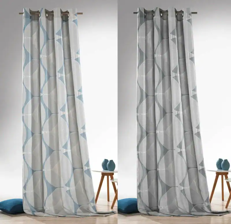Ösenschal Dekoschal silber grau blau 245 x 140 Gardine BLICKDICHT Vorhang Typ560 – neu – Möbel – Foto 1 von 5