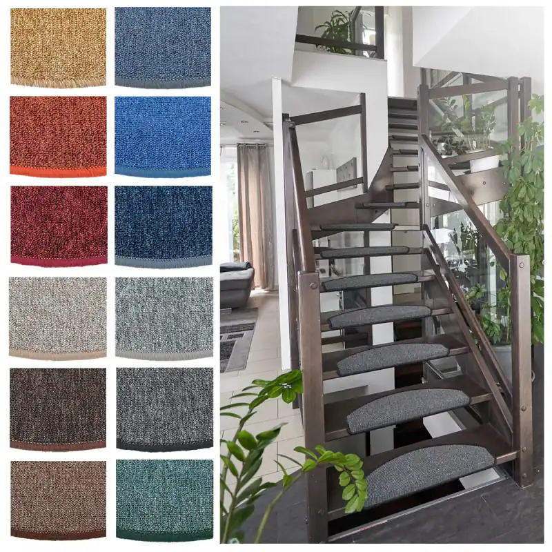 5er Pack Stufenmatten Treppenschoner Stufenteppiche Treppenstufen Teppich Typ629 – neu – Möbel – überwiegend weiß – Foto 1…