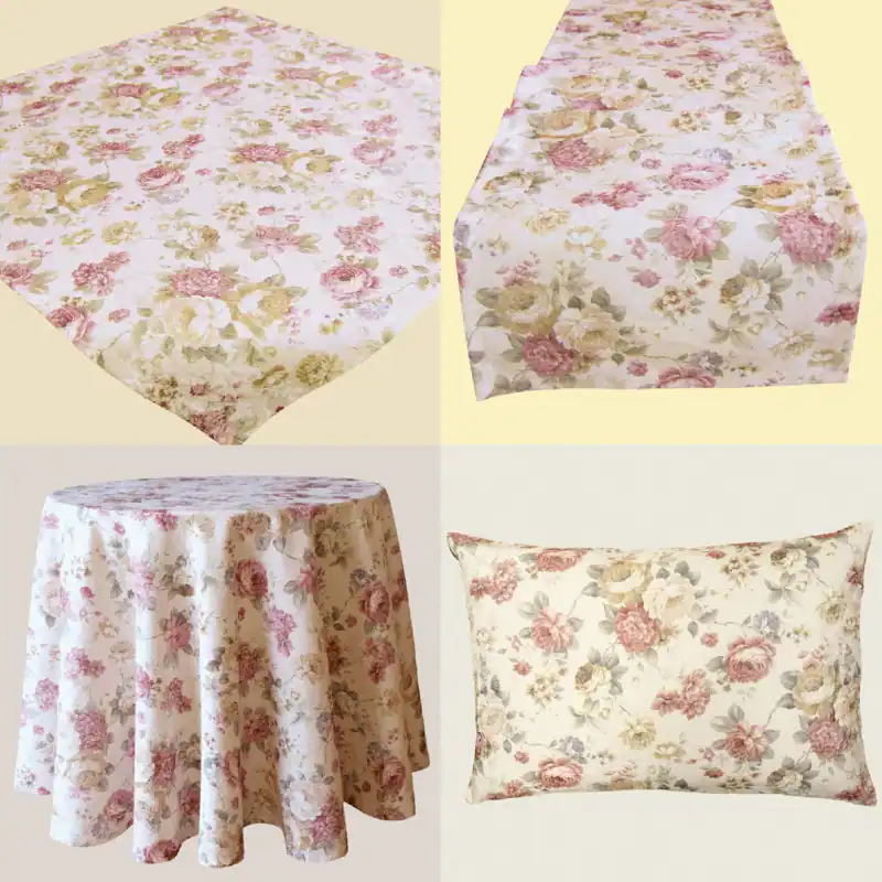 Rosen Jacquard Kissenhülle Tischdecke Tischläufer Blumen Chic Kissen Rose Typ442 – neu – Möbel – überwiegend weiß – Foto 1…