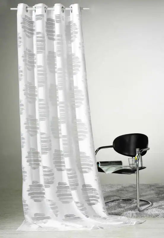 Deko Gardine Ösenschal modern chic weiß Vorhang Dekoschal halbtransparent Typ198 – neu – Möbel – Foto 1 von 2