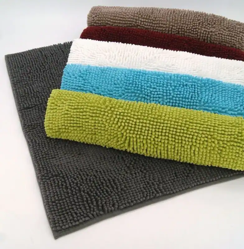 Badteppich Badvorleger Duschvorleger Anti Rutsch Matte Chenille Hochflor Typ362 – neu – Möbel – überwiegend weiß