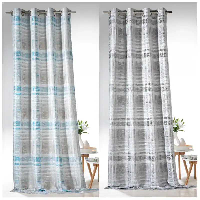 Ösenschal Jacquard Struktur Dekoschal 245x140 blickdicht Vorhang Ökotex Typ634 – neu – Möbel – überwiegend weiß – Foto 1…