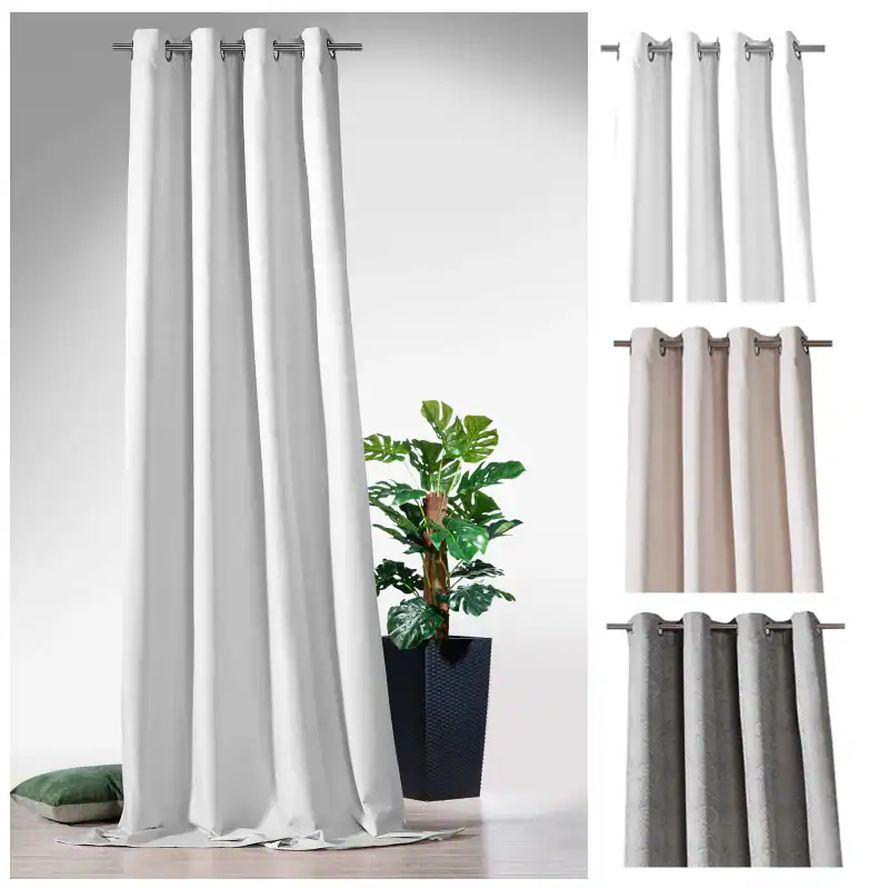 heimtexland ® Verdunkelungsvorhang Blackout Thermo Ösenschal Deko Vorhang Typ762 – neu – Möbel – überwiegend weiß – Foto 1…