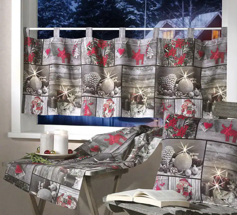 Tischläufer Weihnachten Patchwork Weihnachtstischdecke Advent Tischdeko Typ498 – neu – Möbel – überwiegend weiß – Foto 1…