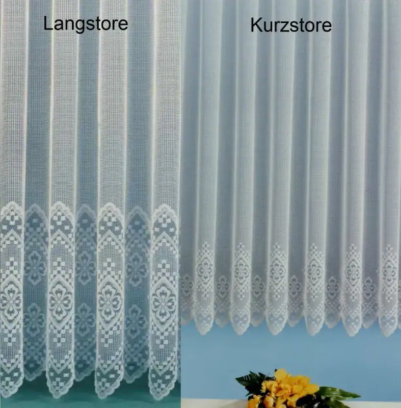 Gardine Vorhang Store aus edlem Jacquard mit schöner großer Bordüre weiß Typ232 – neu – Möbel – Foto 1 von 3