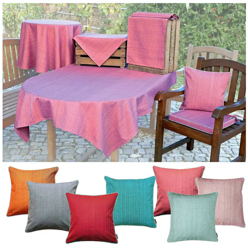 Outdoor Tischwäsche Deko Kissen Stuhlkissen Tischdecke Tischläufer Garten Typ645 – neu – Möbel – überwiegend weiß – Foto 1…